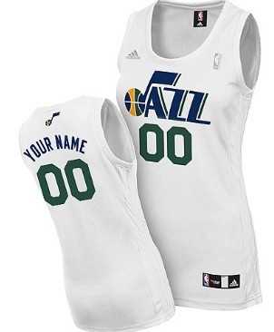 Women%27s Customized Utah Jazz White Basketball Jersey->customized nba jersey->Custom Jersey